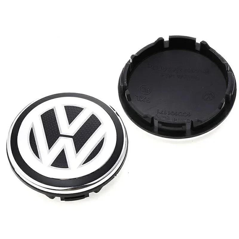 For VW New 4Pcs 56/65/66mm Car Wheel Center Hub Caps Cover Replacement Accessories For Volkswagen VW R GTI Golf 5 7 Caddy Pass