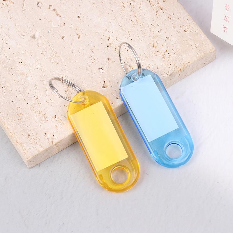10Pcs Multicolor Keychain Key Id Label Tags Luggage Id Tags El Number Classification Card Key Rings Keychain Random Colors