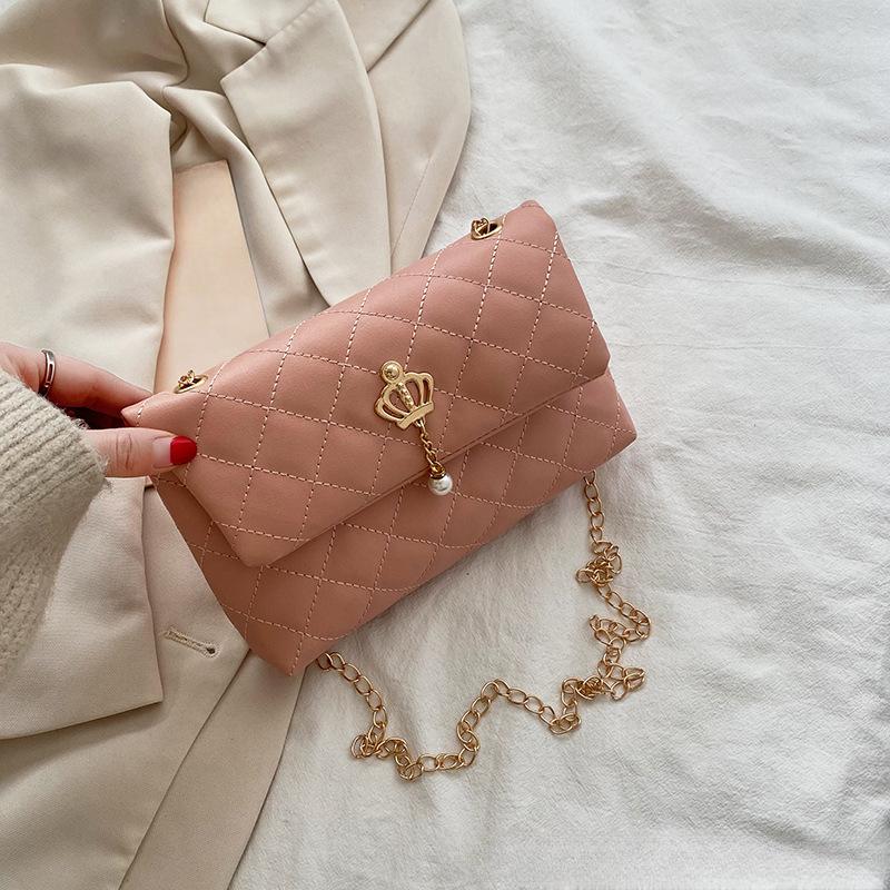 Embroidered Chain Shoulder Bag New Style Bag for Women Generous and Fashionable Simple Square Bag