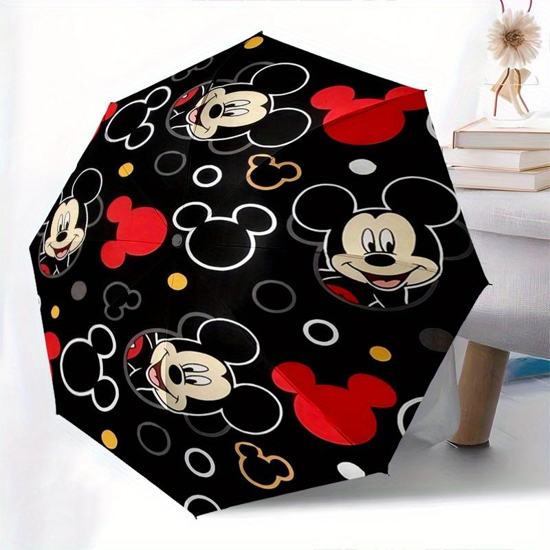 Disney Mickey Mouse, Polka Dots Themed automatic opening and closing folding umbrella, portable - durable, 8-rib umbrella frame, very suitab
