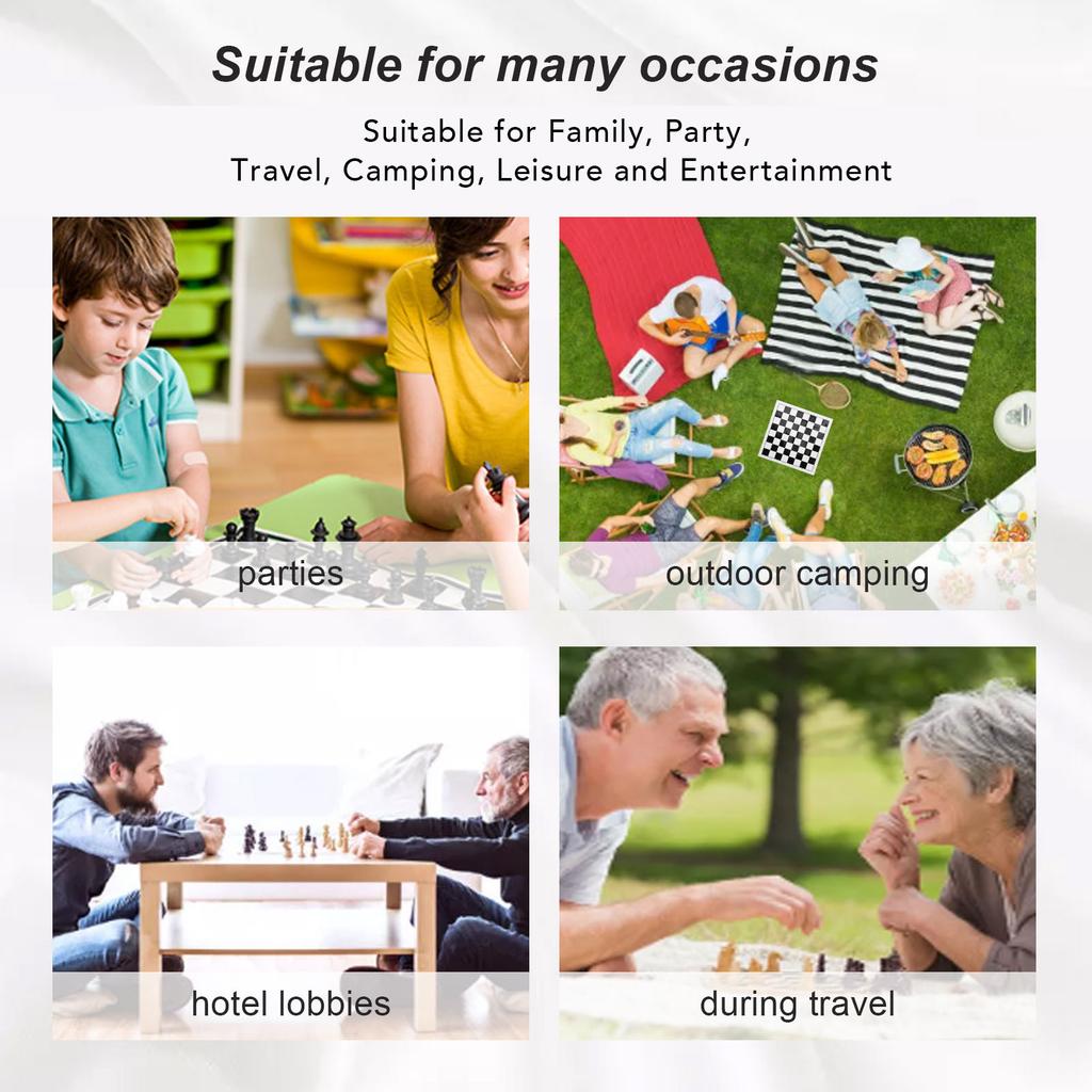 Chess Set PS Plastic for Kids Adults with PU Mat Storage Bag International Board Game