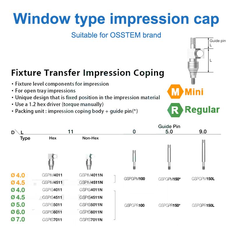 For Osstem Window Type Impression Cap Open Transfer Rod Accessories Screw Dental Implant Replacement Tool Material