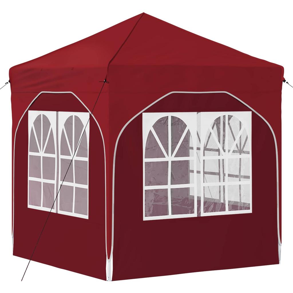 Pop Up Party Tent 192 X 192 X 245 Cm Burgundy Red