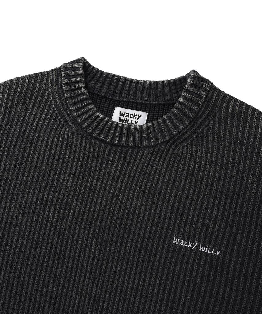 WACKY WILLY Pigment Pullover Knit Charcoal