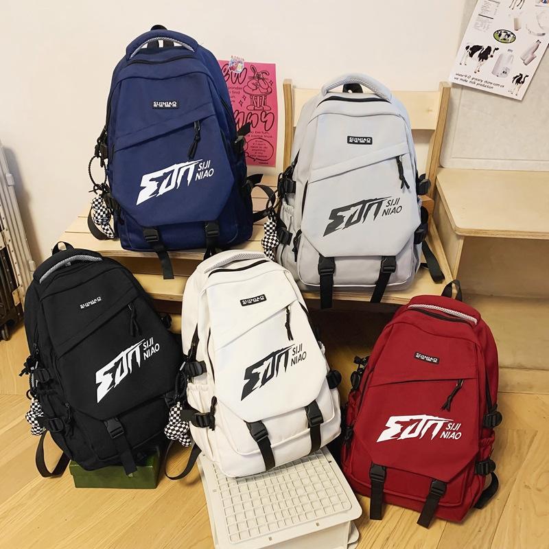 Schoolbag Fashion New Manufacturer Wholesale Student Backpack Large Capacity Alphabet Men's and Women's Outdoor Leisure Ins Travel Backpack