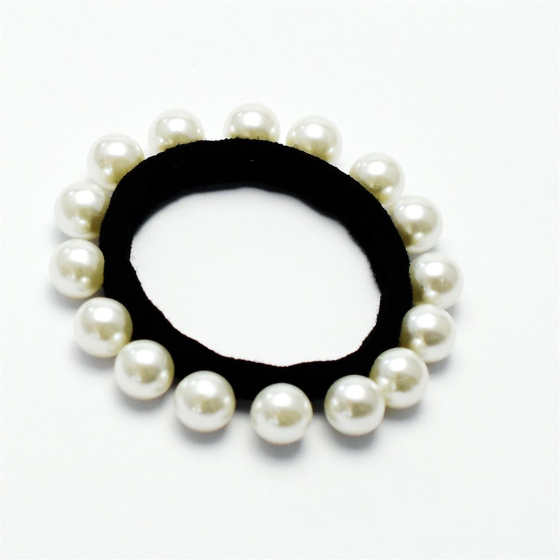 

Gift High Elastic Hair Accessories Pearl Hair Ring Band Hair Tie Rope белый