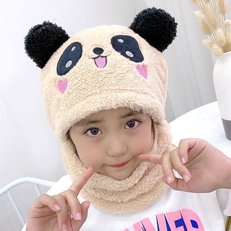 Children's Hats Autumn and Winter Warm Older Children and Children Rabbit Scarf Integrated Rabbit Hat Girls Neck Cover New
