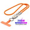 240W 48V 5A Type-C to Type-C Fast Charging Data Cable With Lanyard, USB-C Quick Charge Cord Compatible With iPhone16, Samsung, Huawei & MacBook