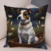 Moon Boat Butterfly Dog Corgi Cushion Cover Double Print Decor Pet Animal Pillowcase Soft Plush Pillow Case for Car Sofa Home