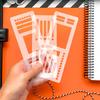 DIY Diary Art Portable PVC Waterproof Durable Template Tool Flexible Recording Template 3 Pack for Journaling Lines