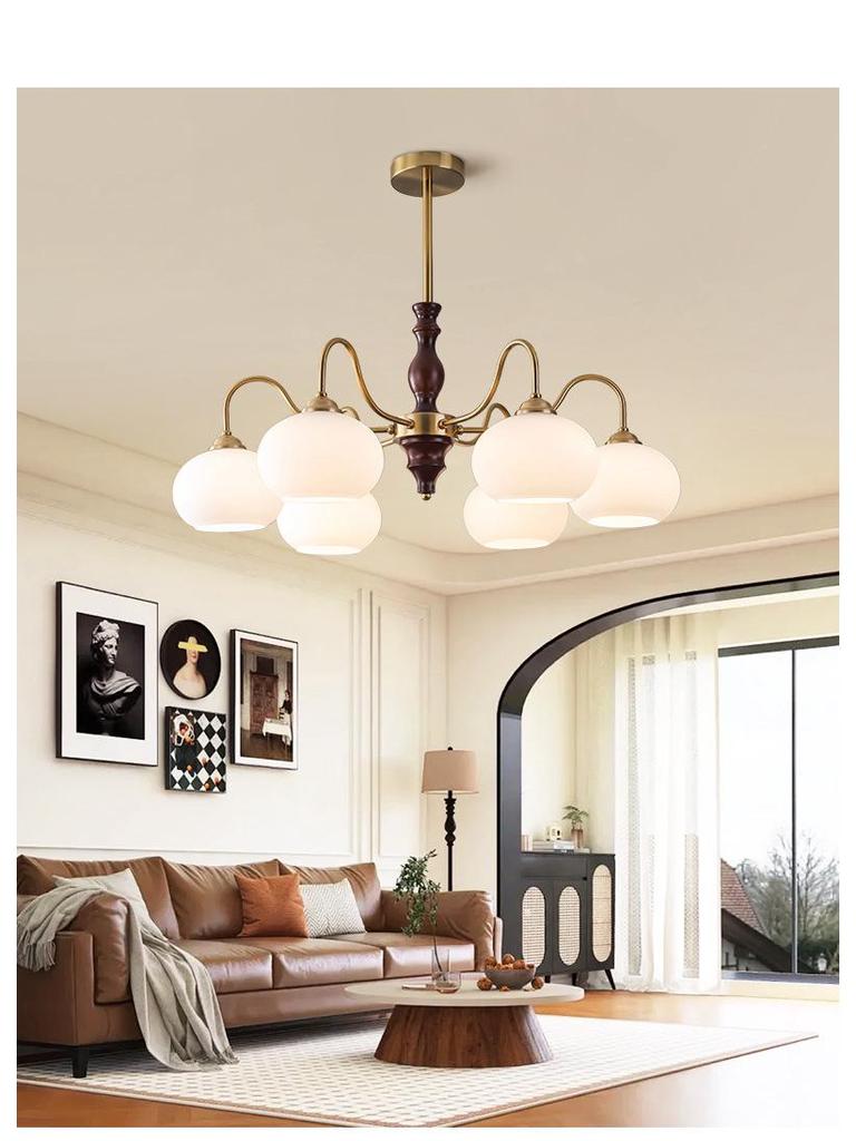 Wabi-Sabi Vintage Persimmon Pendant Light - Retro Solid Wood Eye-Protecting Fixture for Living Room, Study, Bedroom