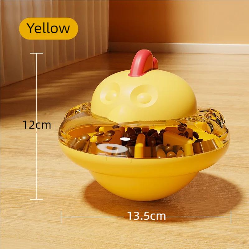 Chicken Shaped Cat Treat Dispenser Toy Adjustable Hole Slow Feeder Healthy Eating Interactive Pet Toy Easy Clean for Cats Dogs