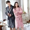 G5Z Couple's Flannel Robe: Thick Coral Fleece Bathrobes for Men & Women