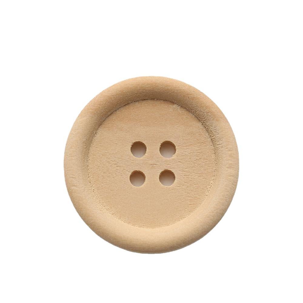 Natural Log Button 15Mm Wooden Button Children'S Clothing Wooden Button Four-Eye Children'S Handmade Accessories
