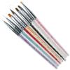Nail Brush 7Pcs/set Nail Art Brush Set Gel Nail Painting Brushes with Rhinestone Handle Nail Liner Brush Nail Drawing Pen