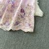 Summer Vintage Hollow Out Embroidered Midi Dress Women's V-neck Short Sleeve Elastic Waist Slim Long Dress