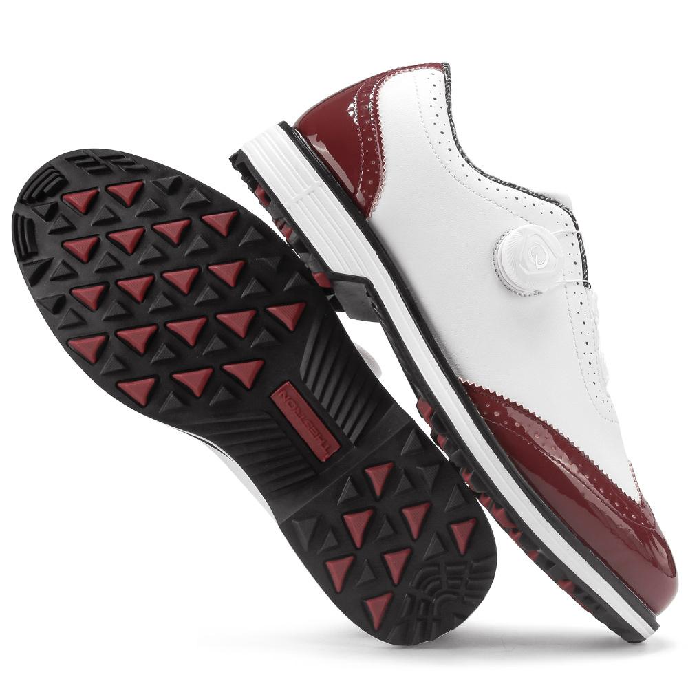 Men's Rotary Buckle Golf Shoes Leather Shoes Style Dress Outdoor Retro Outdoor Grass Training Shoes