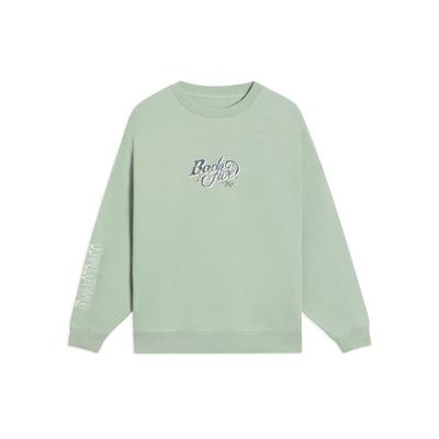 Li-Ning Badfive Fw22 Collection Emblem Print Round Neck Pullover Sweatshirt Men Tops Green AWDS653-6
