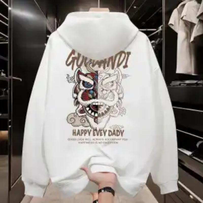 Trendy Brand Hooded Sweatshirt Men 2025 New Autumn Loose Chinese Style Hooded Hoodie Top Coat