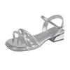 Neue Schuhe Wasserdiamant-Sandalen Dicke Absätze Schulterfreie Schuhe
