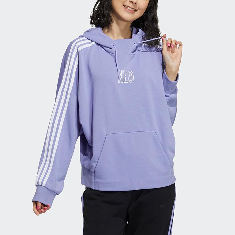 Adidas Neo Womens Favorite February Shadow Color Block Hoodie Women Hoodies Light-Purple GS2598