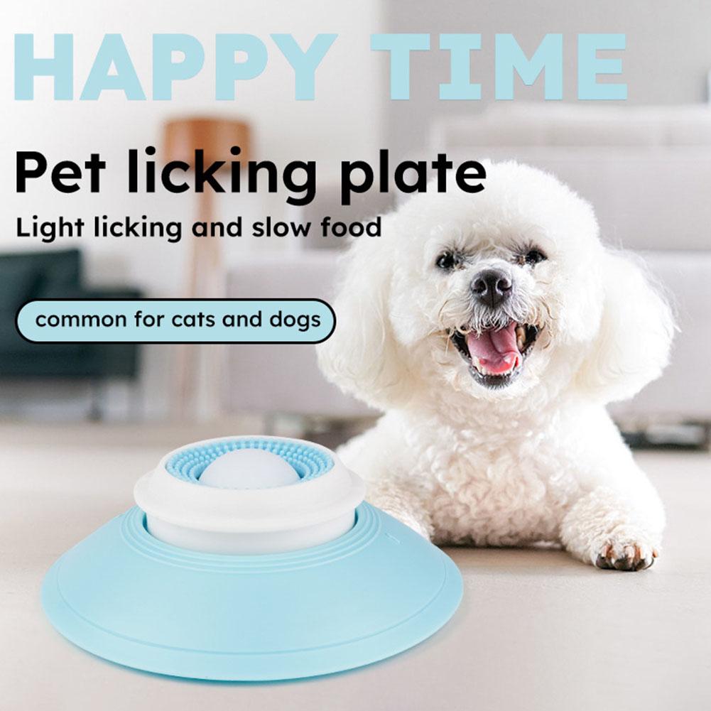 Dog Cat Licks Toys for Liquid Food, Anxieties Relief Slow Feeder Dog Lick Ball Treat Dispenser, Non-Slip Licking Bowl for Dog