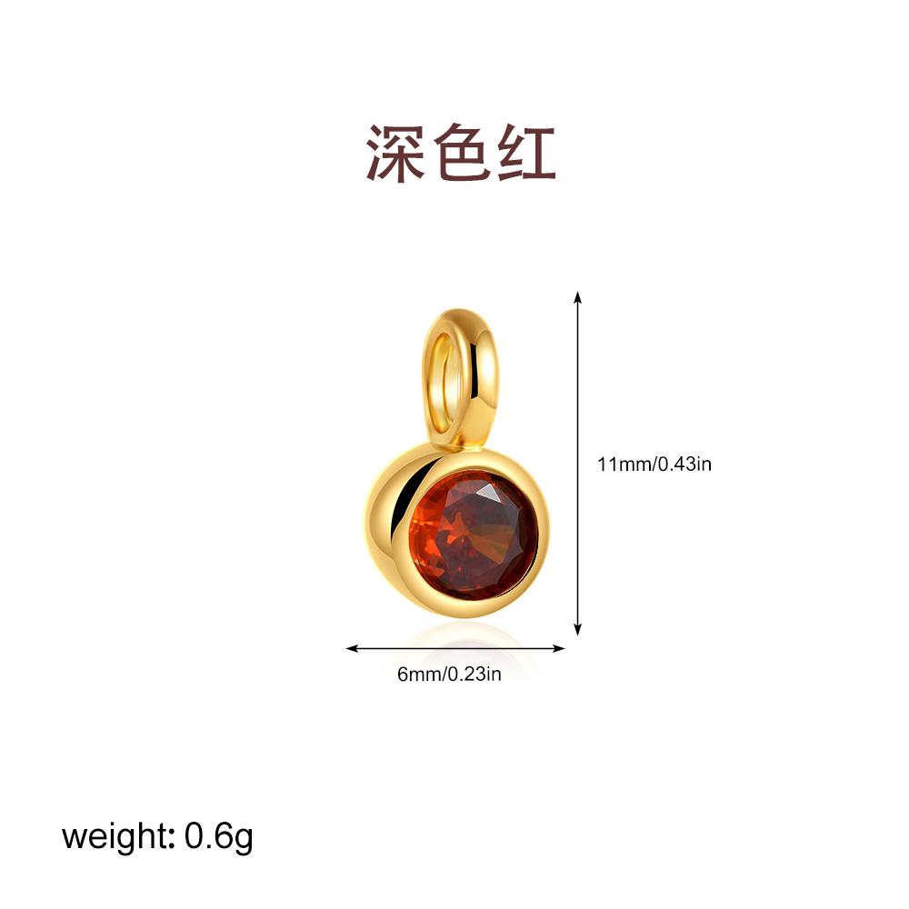 Fashion Multicolour Crystal Necklace Charms for Women Stainless Steel Gold Color 12 Month Birthstone Small Pendant Charm Jewelry