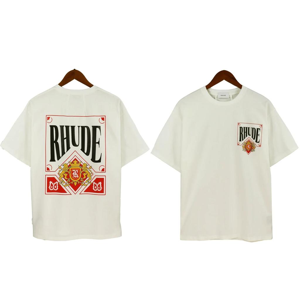 Manica Corta Nuovi Arrivi Abbigliamento Uomo Maglietta Uomo T-shirt Grafiche per Uomo Abbigliamento Uomo Skateboard Rhude Magliette