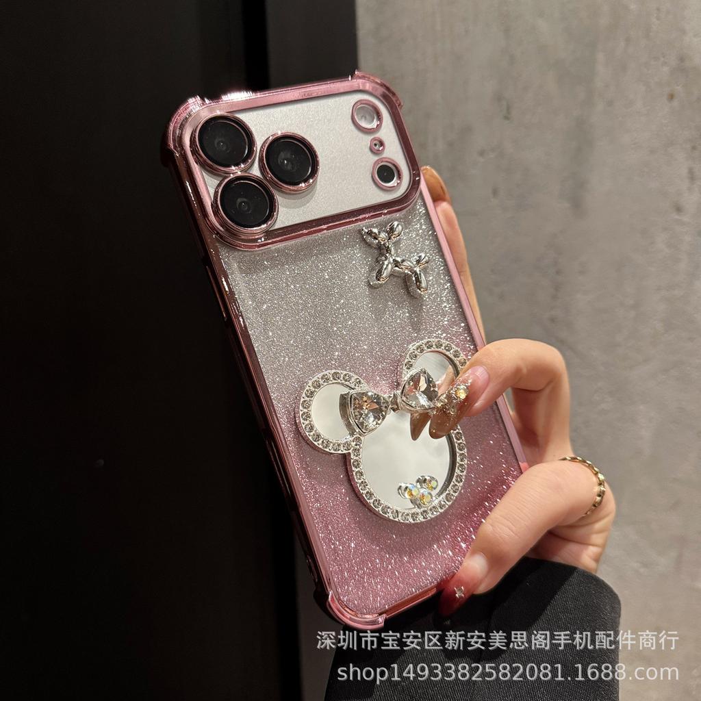 Mickey Makeup Mirror Case for Apple 17 Pro Max/16/13