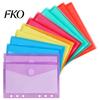 Project Document Organizer Plastic File Folder with Label Pocket, Hook And Loop Closure Clear Curved Flip Cover Poly Envelope Folder, A4/A5/A6