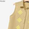 ZANZEA Women Sleeveless Print Vest Tops and Long Skirts Summer Two Piece Suit Sets
