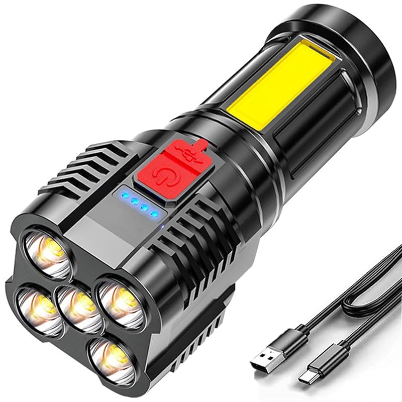 

ISEFUJI hand light flashlight powerful waterproof small size lightweight LED 5 pieces COB work light 3 modes USB rechargeable cell phone disaster