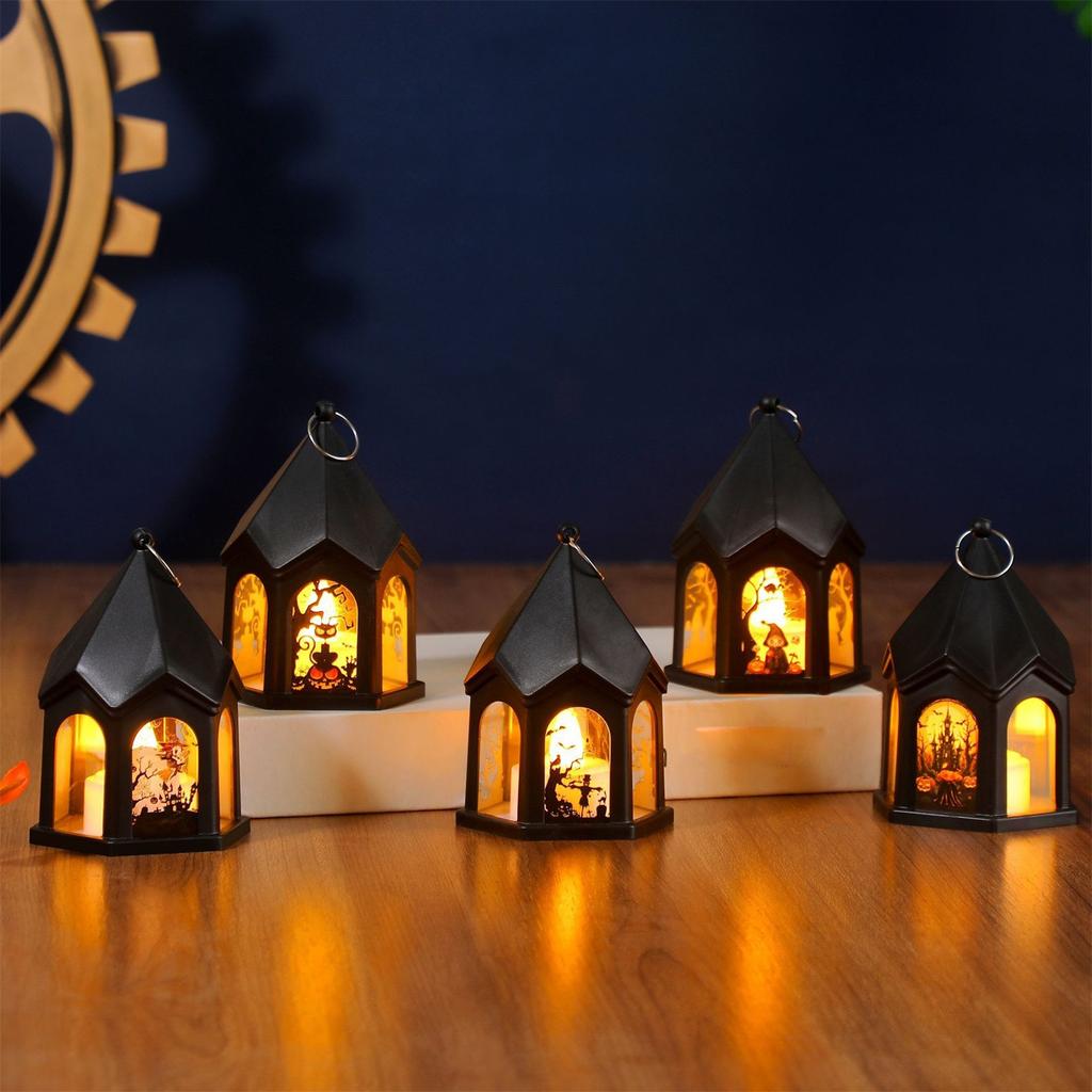 Halloween Castle Style Pumpkin Lantern/ Children's Hand-held Halloween Lantern/ Ornaments Halloween Decoration Pendant Props