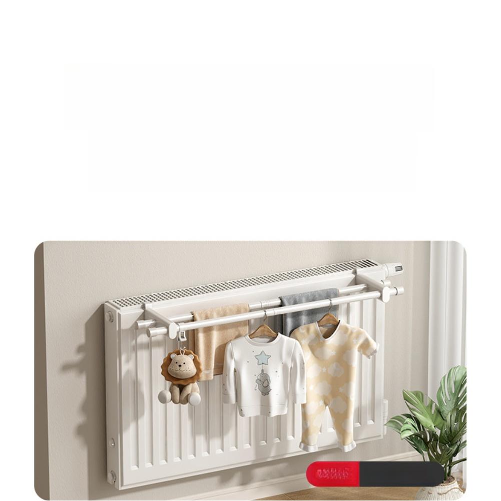Radiator Clothes Drying Rack 50cm No Drill Installation Space Saving Laundry Holder With Hooks For Towels And Clothing