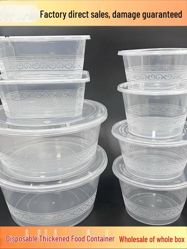 Disposable Round Thickened Plastic Meal Box with Lid