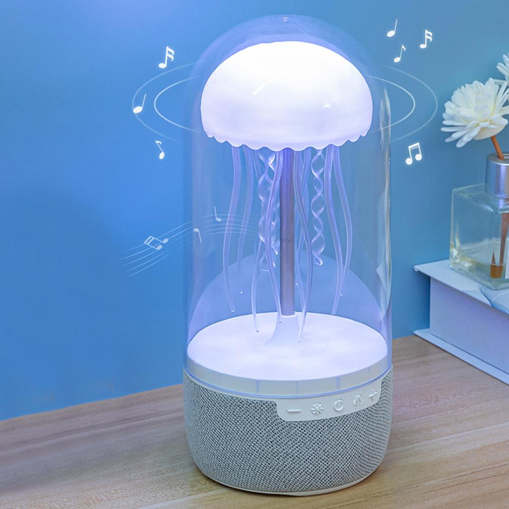 Creative Colorful Jellyfish Lamp Bluetooth-Compatible Speaker HiFi Stereo LED Jellyfish Light 1800mAh Floating Jellyfish Speaker