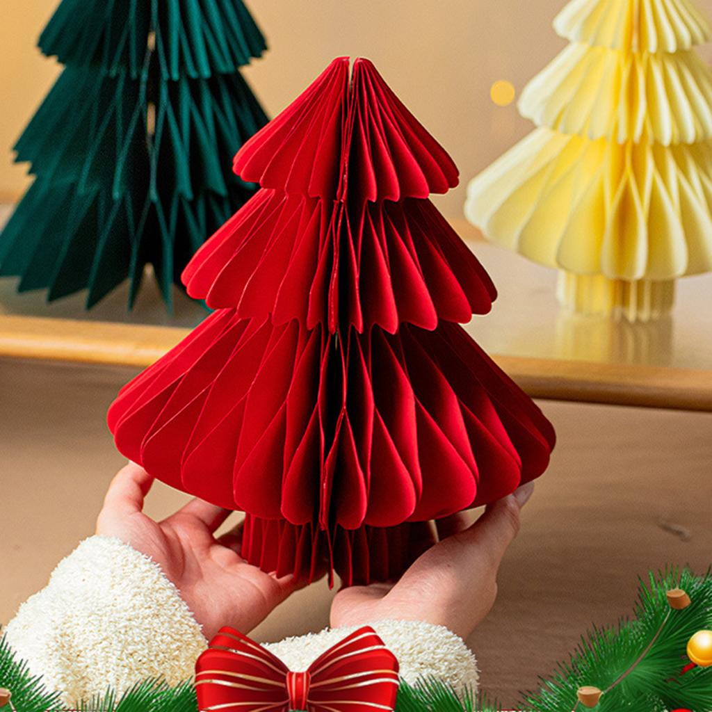 Honingraat Kerstboom Decoratie Rustiek 3D Kunstboom Tafelstuk Herbruikbaar voor Schouw Kerstmis Nieuwjaar Tafelstuk