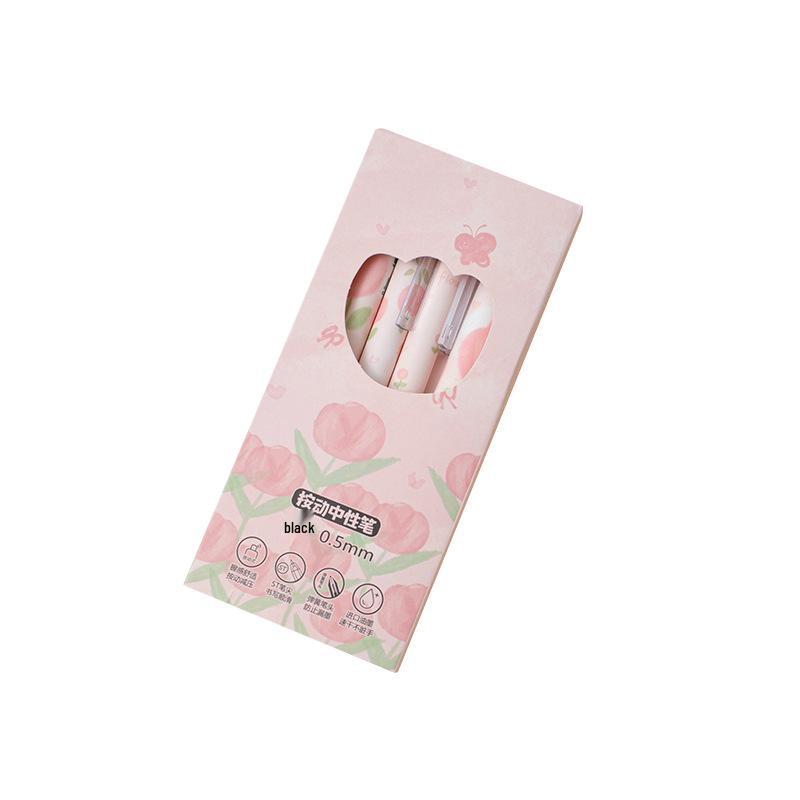 Pink Tulip Quick-Dry Click Pen 0.5 - Stylish Exam and Practice Pen