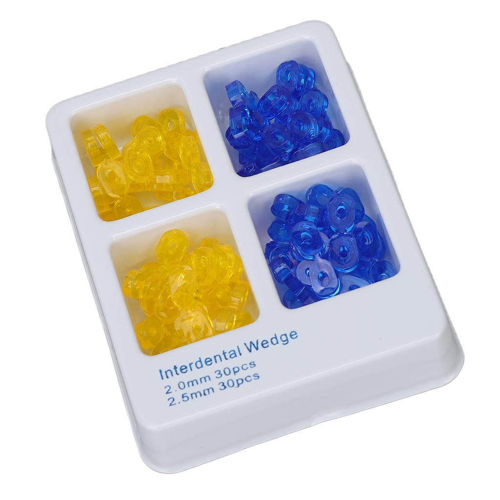 60Pcs Dental Wedge Elastic Rubber High Toughness Hygeian Tooth Seperator Fixing Wedges for Hospital