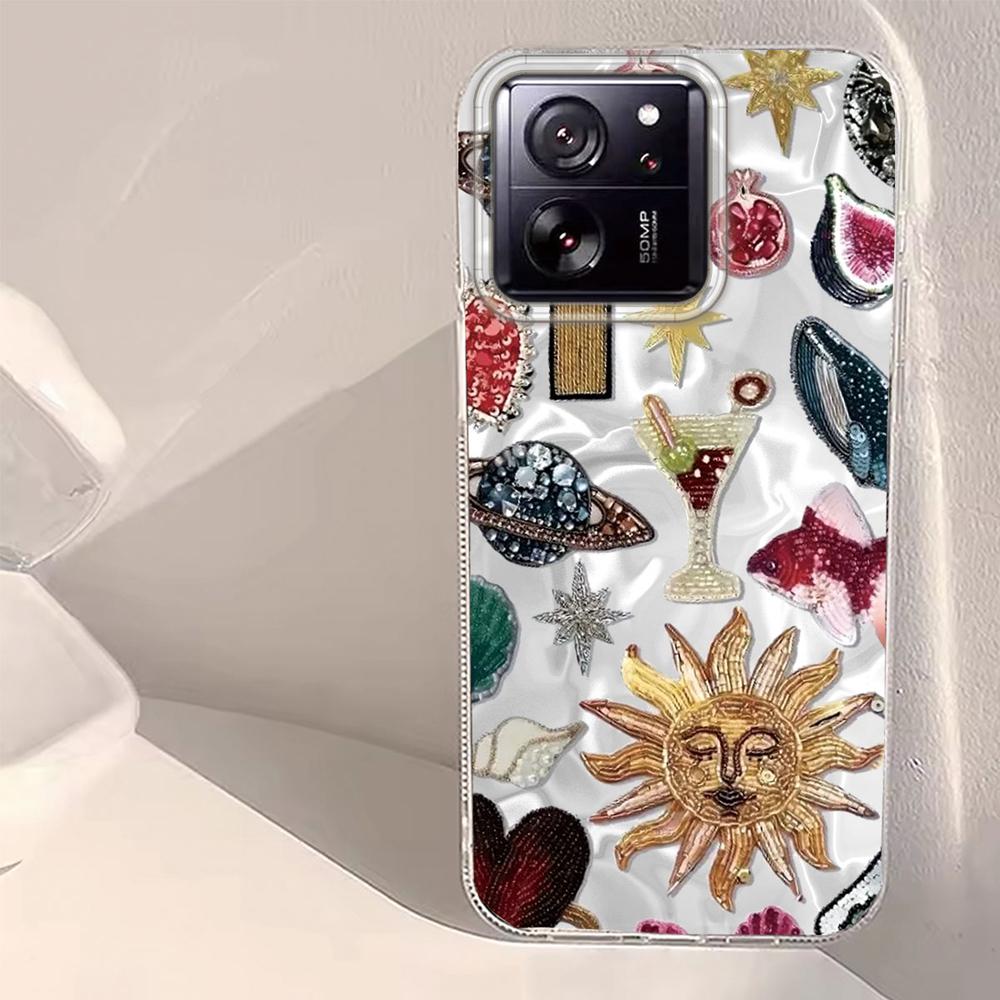 Summer Fruit Sun Face Water Texture Phone Case for Xiaomi 13T 14T 11 Lite Poco X5 M6 Pro X6 X3 Pro NFC C75 C71 C65 C61 M5S Cover
