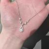 Sparkling V-Shape Zircon Teardrop Necklace Elegant Fashion Versatile Women's Collarbone Chain