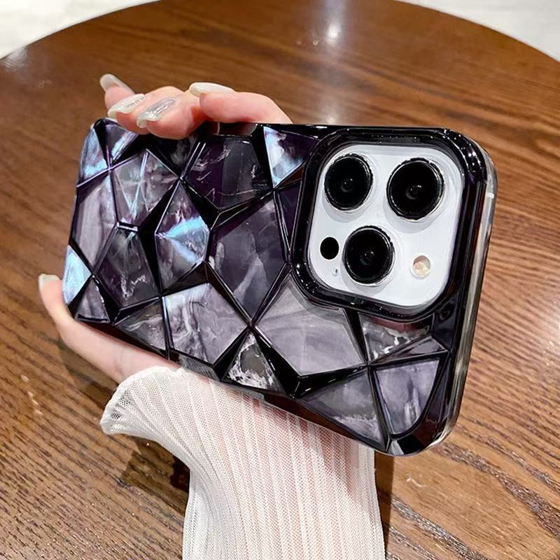High-end Marble-patterned Three-dimensional Mobile Phone Case Suitable for IPhone16 Pebbles 15/14 Anti-fall 13Pro