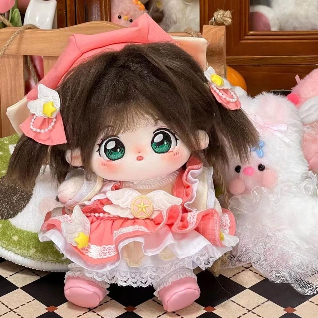 Stoffpuppe 20cm Anime Kirschblütenmädchen Cosplay Plüschpuppe Körper mit Skelett Niedliches Cartoon-Spielzeug für Kinder Geschenke Geburtstag