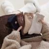 10-1 Winter Thick Socks for Children, Cute Cartoon Jacquard Capybara, Mink Fur, Thick and Warm Socks