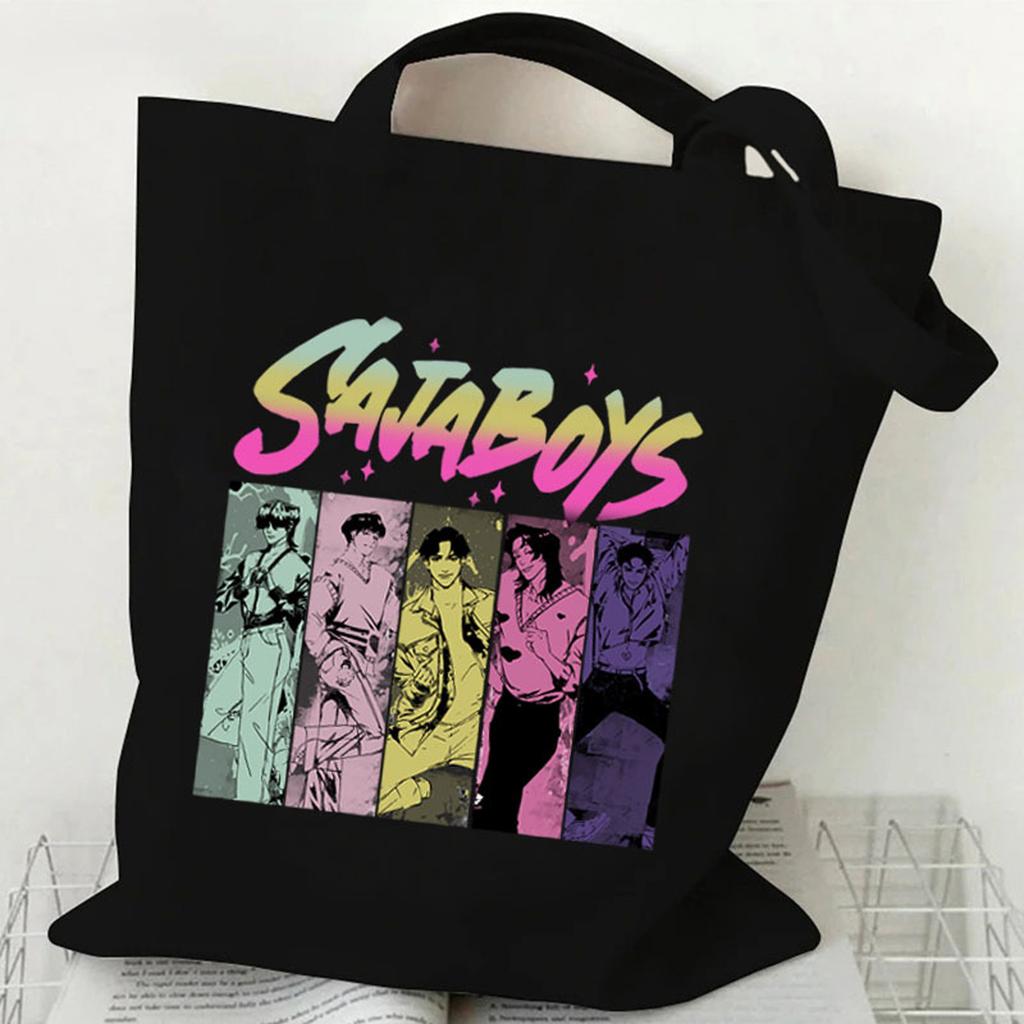 Hunters Surrounding Printed Canvas Shopping Tote Bag With Large Capacity