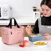 Insulated Lunch Bag Large Capacity Picnic Bento Tote Bag with Side Pocket Waterproof Leakproof Zipper Closure