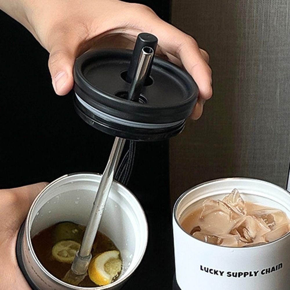 700ML Vacuum Insulated Bottle with Handle Straw Cup New Water Bottle