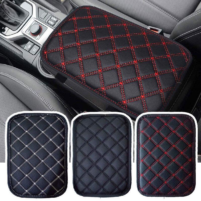 Automotive Genuine Leather Armrest Pad Pu Leather Universal Interior Automotive Armrest Storage Box Pad Dustproof Pad