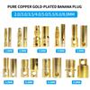 40pcs 2/3/3.5/4/5/5.5/6/6.5/8mm Aircraft Model Pure Copper Banana Plug Gold Plated Copper Brushless Motor Bullet Connector