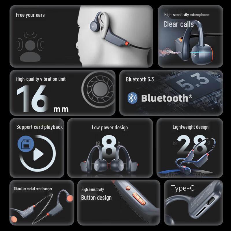 Aigo G07 Bone Conduction Sports Earphones